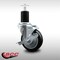 Service Caster 4'' SS Black Poly Swivel 1-3/4'' Expanding Stem Caster with Brake SCC-SSEX20S414-PPUB-BLK-TLB-134 - alternate 2